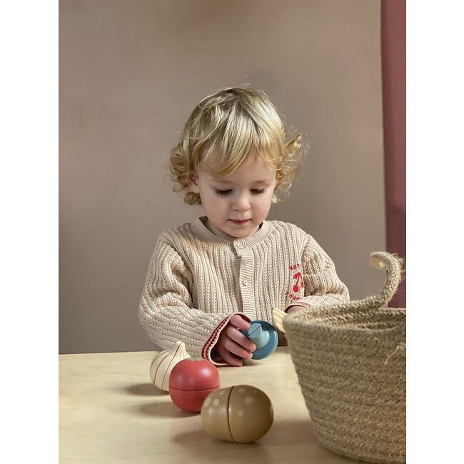 EGMONT TOYS FRUITS & LÉGUMES BOIS À DÉCOUPER DANS PANIER DE COURSES