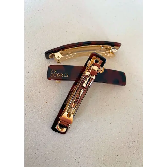 23 DEGRES BARRETTE ACÉTATE 6CM - CLASSIQUE MARRON