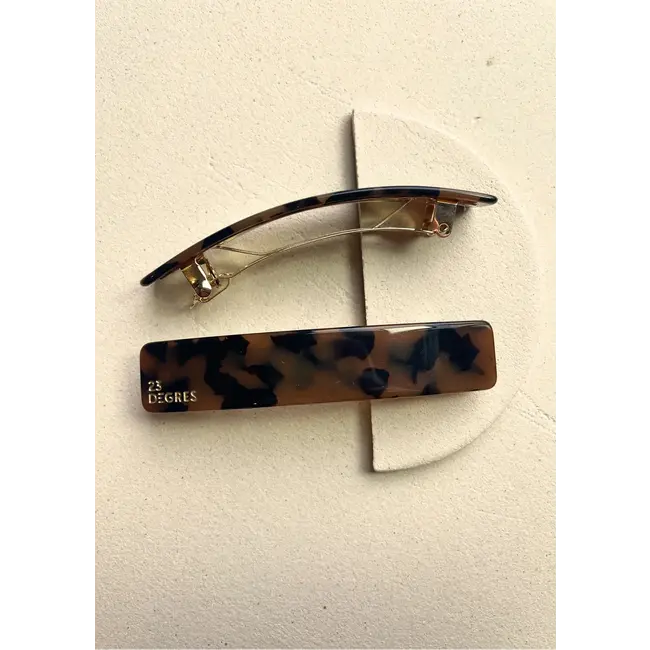 23 DEGRES BARRETTE ACÉTATE 9CM - CLASSIQUE MARRON