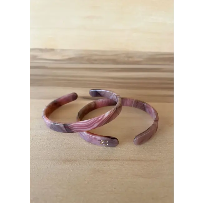23 DEGRES BRACELET JONC ACÉTATE FIN - ROSE