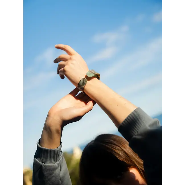 23 DEGRES BRACELET JONC ACÉTATE LARGE - VERT