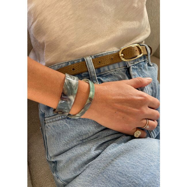 23 DEGRES BRACELET JONC ACÉTATE LARGE - VERT