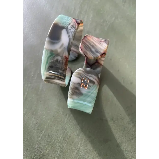 23 DEGRES BRACELET JONC ACÉTATE LARGE - VERT