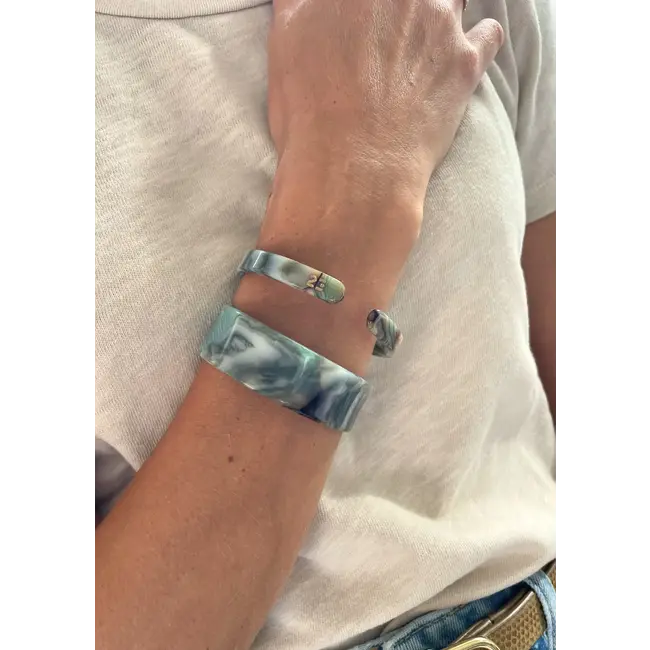 23 DEGRES BRACELET JONC ACÉTATE LARGE - VERT