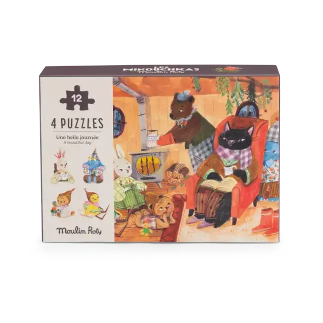 MOULIN ROTY 4 MINI PUZZLES DES REPAS 4X12PCS - LES MINOUCHKAS