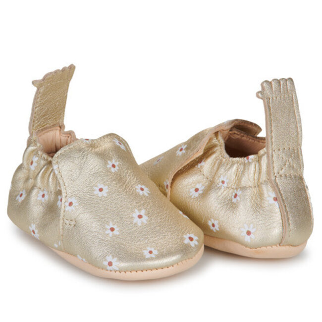 EASY PEASY CHAUSSON CUIR SOUPLE "BLUMOO / BLUBLU" MARGUERITE OR