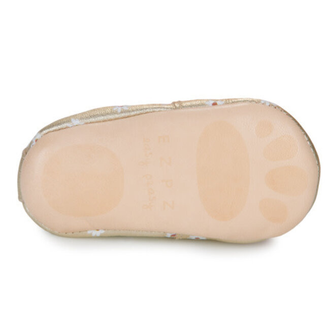 EASY PEASY CHAUSSON CUIR SOUPLE "BLUMOO / BLUBLU" MARGUERITE OR