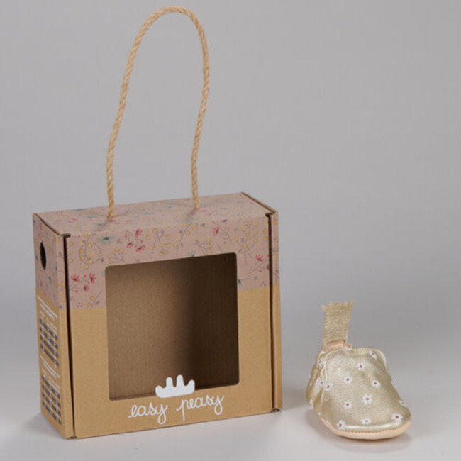 EASY PEASY CHAUSSON CUIR SOUPLE "BLUMOO / BLUBLU" MARGUERITE OR