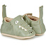 EASY PEASY CHAUSSON CUIR SOUPLE "BLUMOO / BLUBLU" CROCO VERT AMANDE