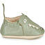 EASY PEASY CHAUSSON CUIR SOUPLE "BLUMOO / BLUBLU" CROCO VERT AMANDE