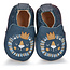 EASY PEASY CHAUSSON CUIR SOUPLE "BLUMOO / BLUBLU" LION DENIM
