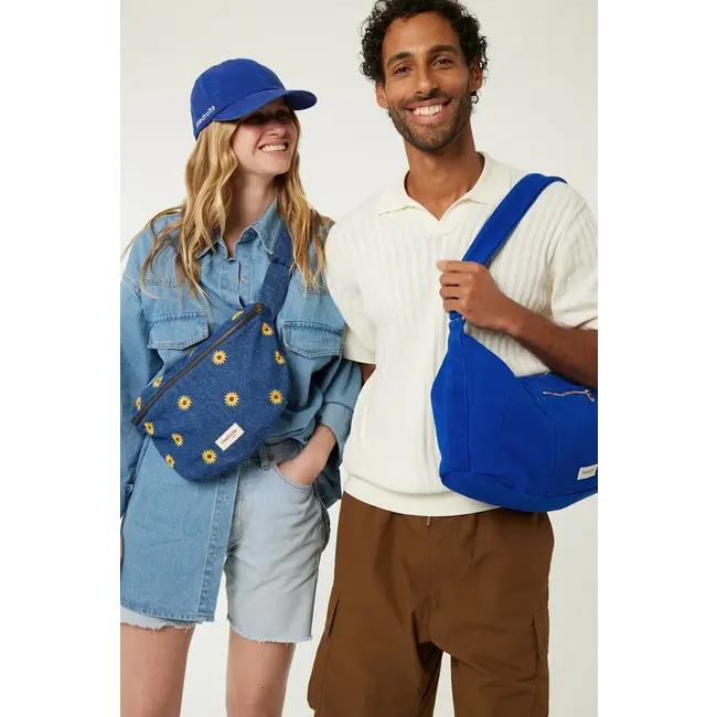 RIVE DROITE SAC BANANE RIVE DROITE "CUSTINE XL" BRODERIE TOURNESOL DENIM JOY&LOVE25