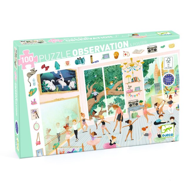 DJECO PUZZLE D'OBSERVATION 100PCS - L'ÉCOLE DE DANSE