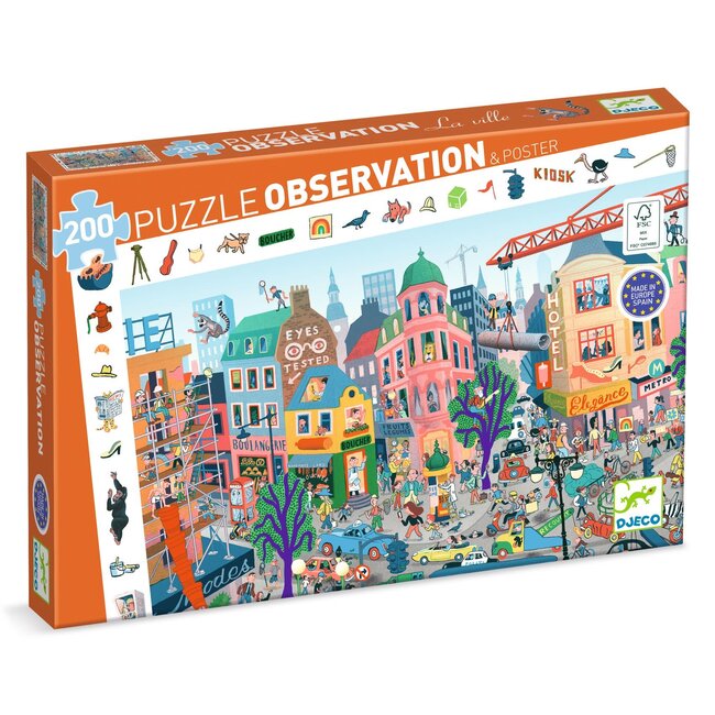 DJECO PUZZLE D'OBSERVATION 200PCS - LA VILLE