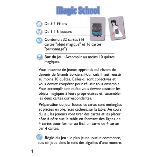 DJECO JEU DE CARTE - MAGIC SCHOOL