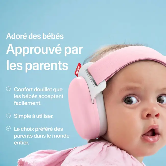 ALPINE CASQUE ANTI-BRUIT BÉBÉ ALPINE MUFFY ROSE 24DB