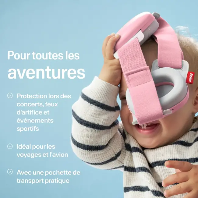 ALPINE CASQUE ANTI-BRUIT BÉBÉ ALPINE MUFFY ROSE 24DB