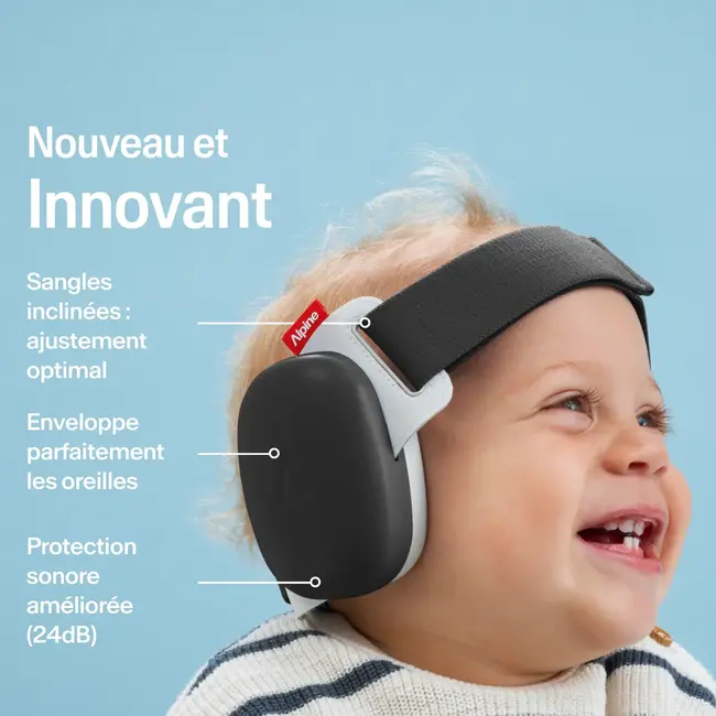 ALPINE CASQUE ANTI-BRUIT BÉBÉ ALPINE MUFFY NOIR 24DB