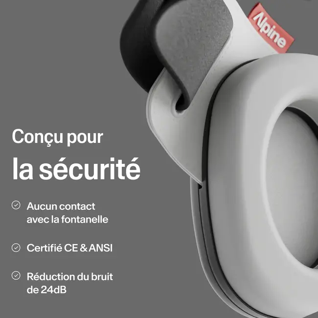 ALPINE CASQUE ANTI-BRUIT BÉBÉ ALPINE MUFFY NOIR 24DB