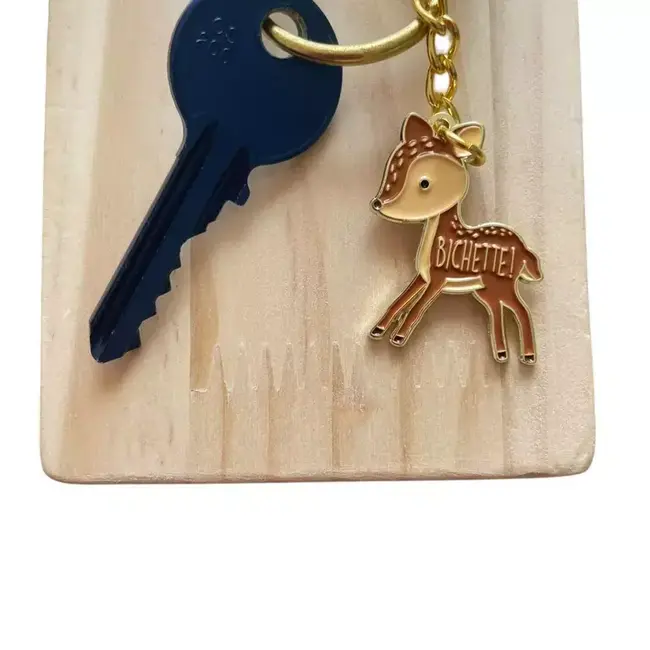 MADAME LA MOUETTE PORTE-CLEF RELIEF MÉTAL DORÉ - BICHETTE