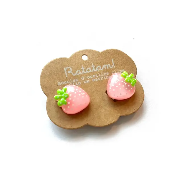 RATATAM PAIRE DE BOUCLE D'OREILLE CLIP - FRAISE ROSE
