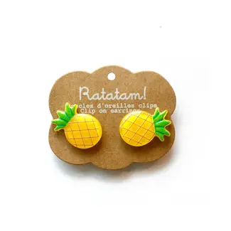 RATATAM PAIRE DE BOUCLE D'OREILLE CLIP - ANANAS