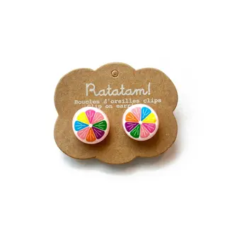 RATATAM PAIRE DE BOUCLE D'OREILLE CLIP - PAMPLEMOUSSE