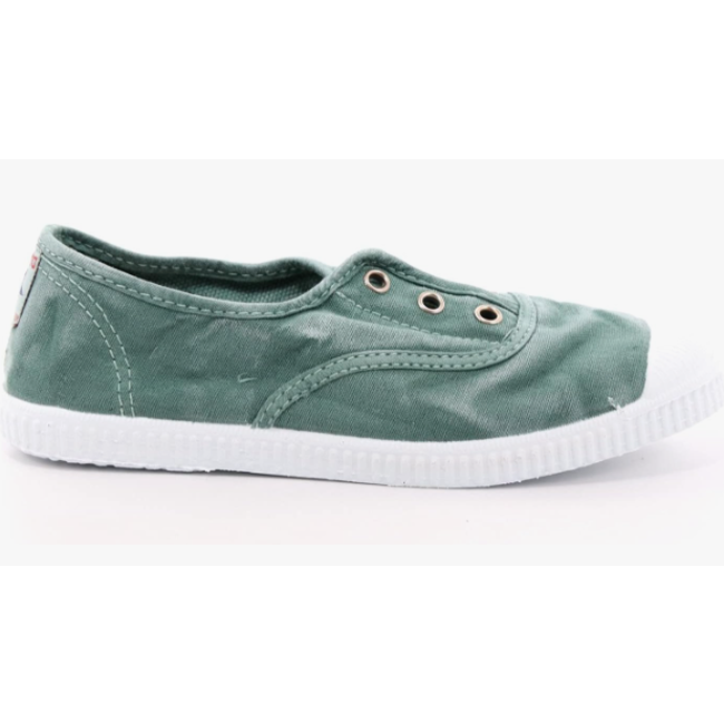 CIENTA CHAUSSURES EN TOILE ELASTIQUÉE DÉLAVÉ VERT FORÊT