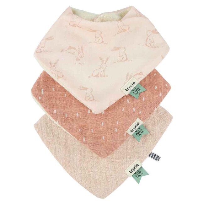 TRIXIE SET 3 X BAVOIRS BANDANA - ROSY RABBIT