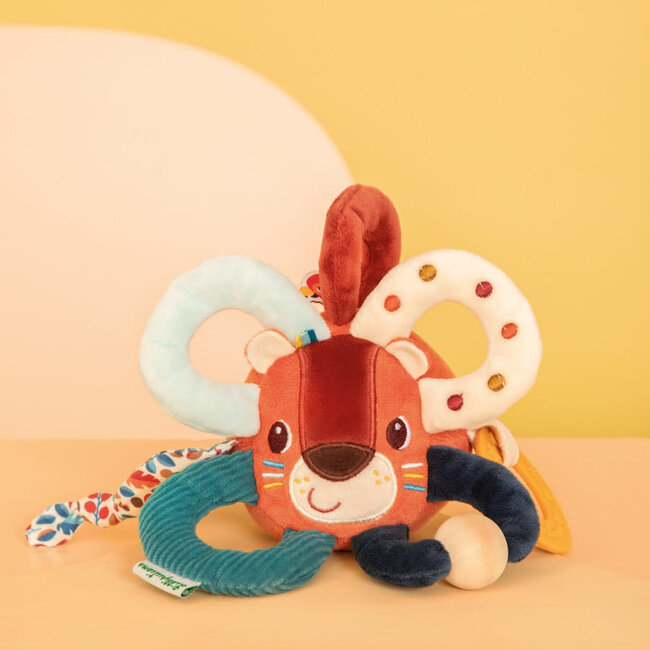 LILLIPUTIENS BALLE D'ACTIVITÉ ANNEAUX SENSORIELS - LION JACK
