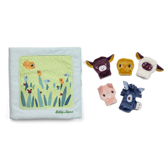 LILLIPUTIENS LIVRE TISSU MARIONNETTES À DOIGTS - LES BÉBÉS