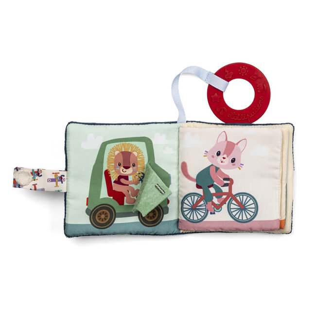 LILLIPUTIENS MINI LIVRE TISSU IMAGIER - CHIEN JULES TRANSPORTS