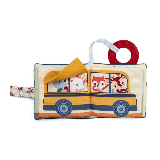 LILLIPUTIENS MINI LIVRE TISSU IMAGIER - CHIEN JULES TRANSPORTS