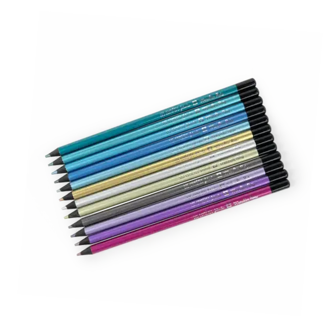 MOULIN ROTY 12 CRAYONS DE COULEUR MÉTALLISÉS BOITE MÉTAL - LES COMÈTES FILANTES