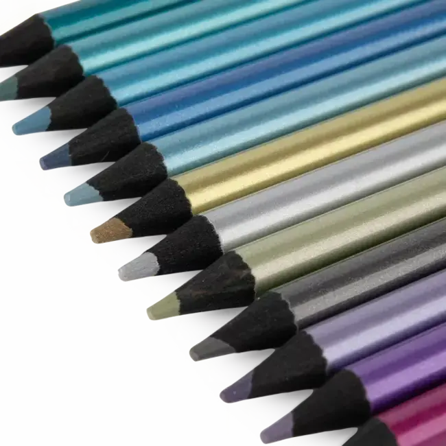 MOULIN ROTY 12 CRAYONS DE COULEUR MÉTALLISÉS BOITE MÉTAL - LES COMÈTES FILANTES