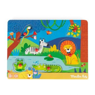 MOULIN ROTY PUZZLE SONORE ANIMAUX EN BOIS - LES TOUPITIS