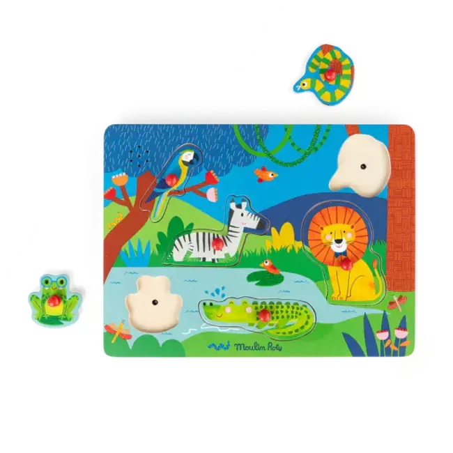 MOULIN ROTY PUZZLE SONORE ANIMAUX EN BOIS - LES TOUPITIS