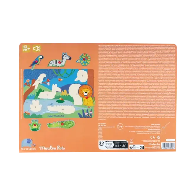 MOULIN ROTY PUZZLE SONORE ANIMAUX EN BOIS - LES TOUPITIS