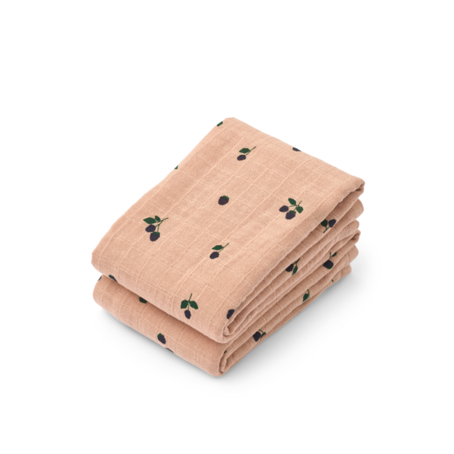 LIEWOOD PACK DE 2 LANGES "LEWIS" MINI BERRY PALE TUSCANY