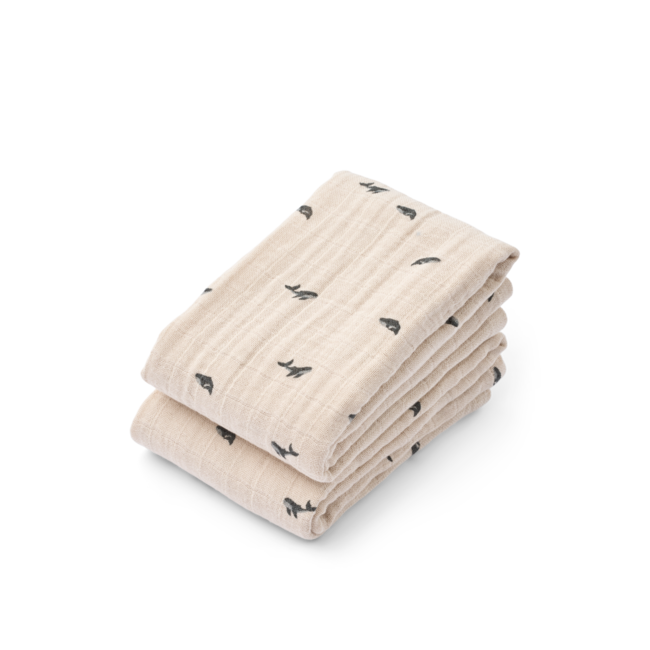 LIEWOOD PACK DE 2 LANGES "LEWIS" MINI WHALE SANDY