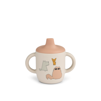 LIEWOOD TASSE SILICONE AVEC BEC "NEIL" CATS AND DOGS