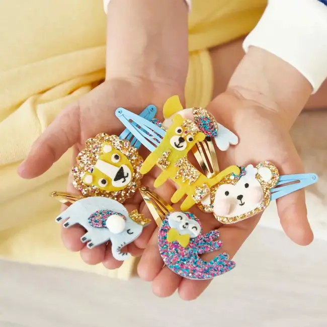 JANOD DIY - 6 BARRETTES PAILLETÉES À CRÉER - EXOTIC ANIMALS