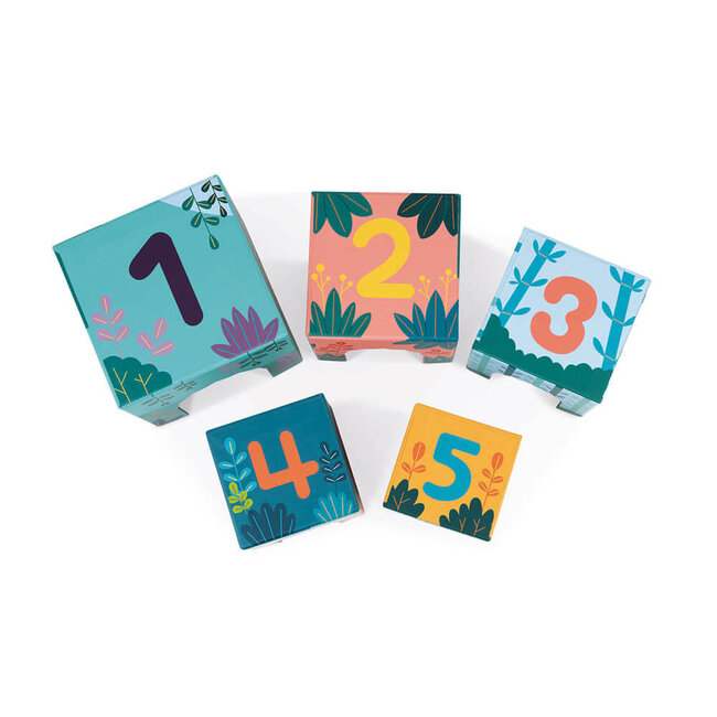 JANOD CUBES À EMPILER PYRAMIDE & FIGURINES ANIMAUX WWF