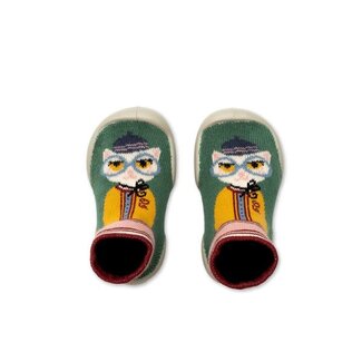 COLLEGIEN CHAUSSON CHAUSSETTE - CHAT À LUNETTES CATHY