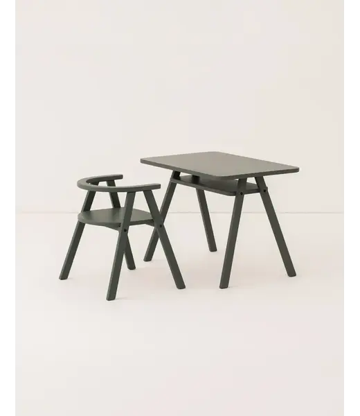 NOBODINOZ ENSEMBLE BUREAU & CHAISE ENFANT GROWING GREEN - DEEP GREEN