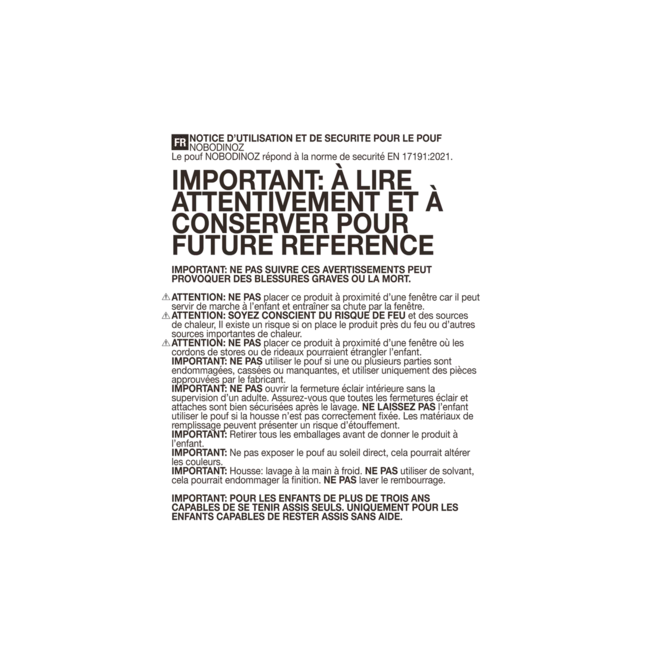 NOBODINOZ POUF FAUTEUIL ENFANT VIBES - MUSTARD AND SAND TILES