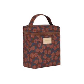 NOBODINOZ LUNCH BAG ISOTHERME HYDE PARK - MARRON POPPIES