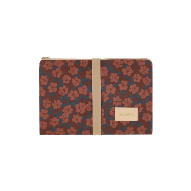 NOBODINOZ MATELAS À LANGER NOMADE HYDE PARK - MAROON POPPIES