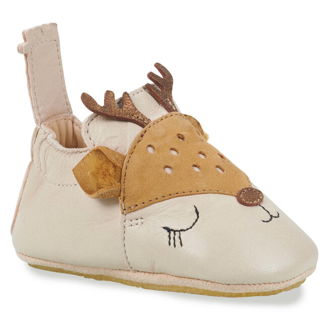 EASY PEASY CHAUSSON CUIR SOUPLE "BLUBLU" BICHE SANDSHELL
