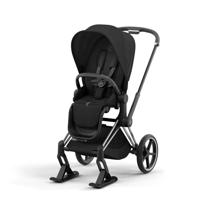 CYBEX POUSSETTE PRIAM COMPLÈTE TOTAL BLACK WITH SKIS